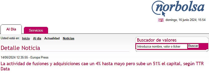 La actividad de fusiones y adquisiciones cae un 4% hasta mayo pero sube un 51% el capital, segn TTR Data